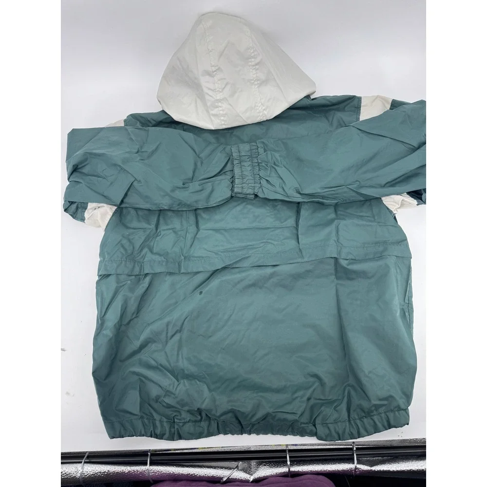 Nike Vintage Anorak Hooded Pullover Jacket‎ Green White Men's Medium Small Hole
